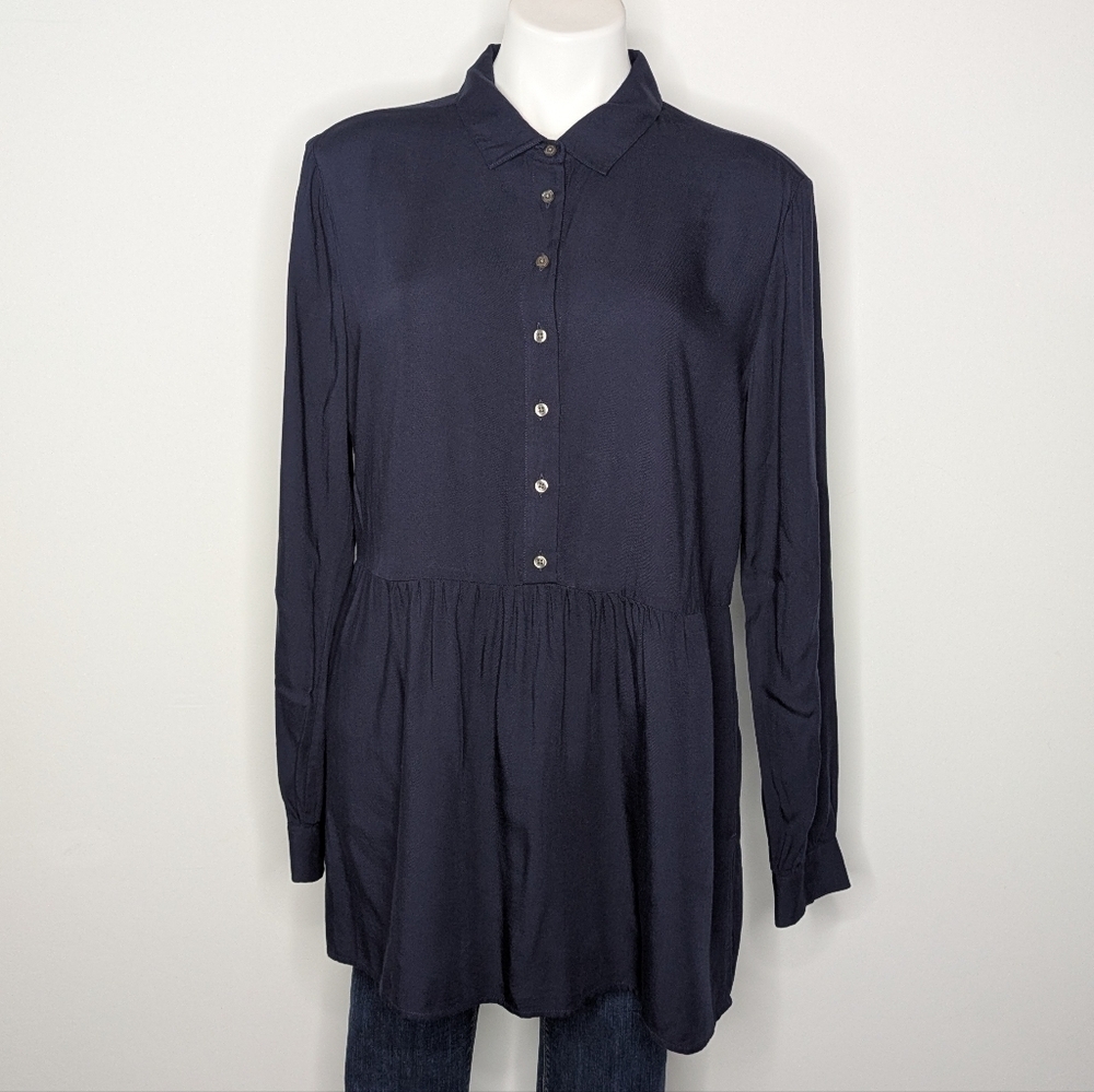 Boden Blue Long Sleeve Collared Button Up Shirt 10